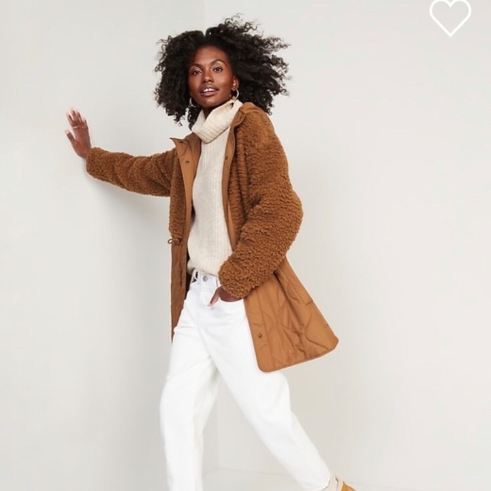 Hooded Sherpa Quilted Hybrid Coat